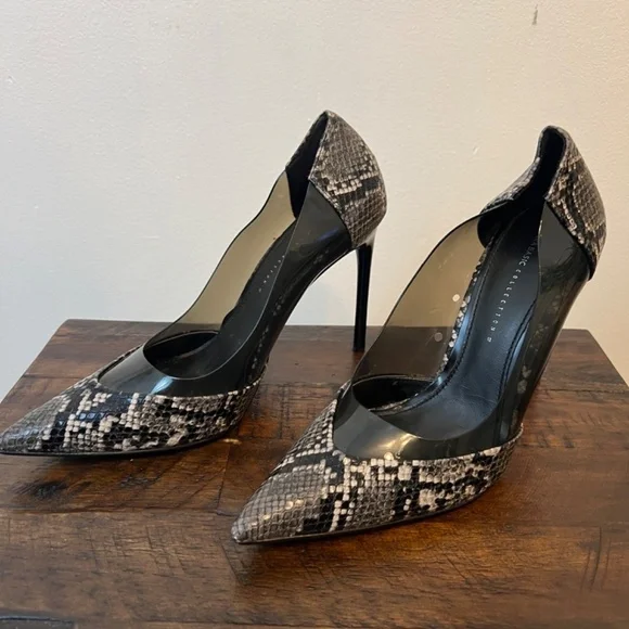 Zara Animal Print and Sheer Pointed Toe Heel Size 10.5 - Picture 4 of 10